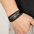 thumbnail image 4 of To My Boyfriend Black Leather Bracelet Stainless Steel Cross Bracelet Christian Protection Jewelry, 4 of 10