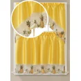 thumbnail image 2 of Gorgeous Home Linen Set of 3 Pieces Kitchen Window Curtain Embroidery Floral Multicolor 2 Tier + 1 Swag Valance for Kitchen (BR10 -Pineapple), 2 of 5
