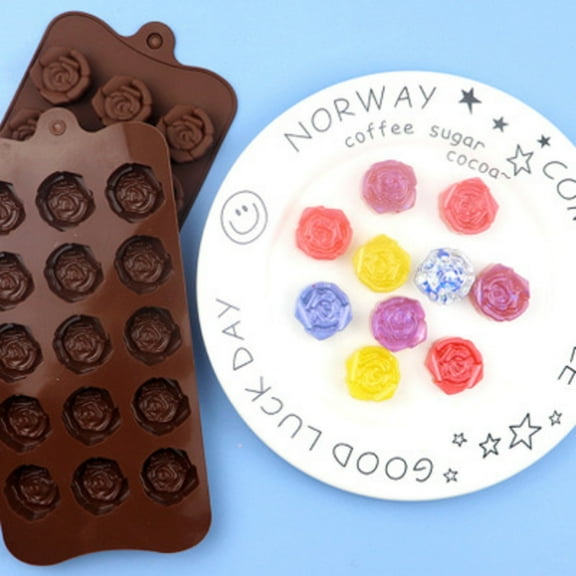 Fruit Snack Molds Soap Rose Handmade Mould Mould 3D Silicone Chocolate Jelly Mould Cold 15 Cake Mould