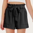 thumbnail image 2 of KICILVS Girls Paperbag Shorts Tie Waist Ruffle Summer Shorts with Pockets Casual Lightweight Daily Wear Play Bottoms 5-14 Years, 2 of 5