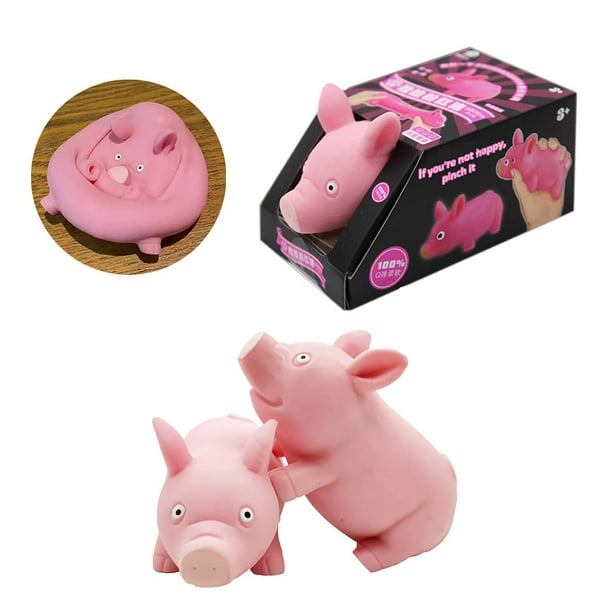 Juguete blando Cerdo rosa Regalos para niños Adultos Ojos saltones Animal Squishies Ansiedad Alivio del estrés Trastornos del autismo Cerdito divertido Juguete sensorial para el estrés para niñas, niñ