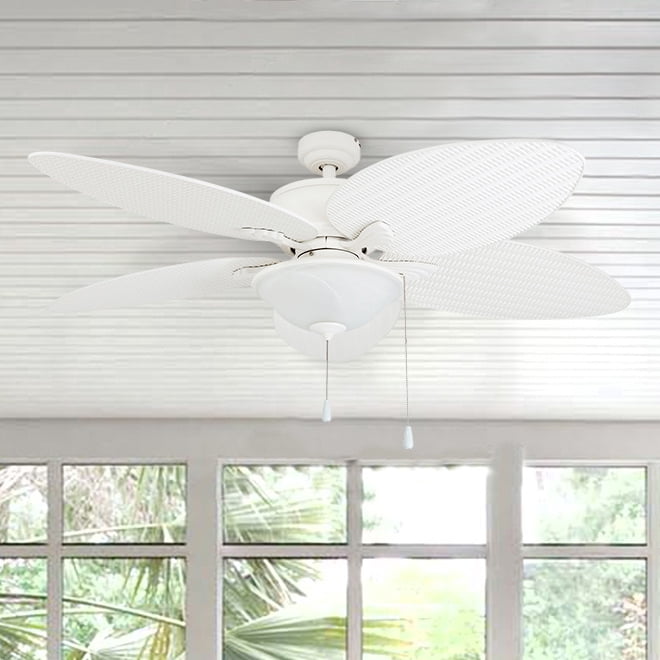 Prominence Home Celana 52" Tropical Indoor/Outdoor Ceiling Fan with 5 Blades, Bowl Light Kit, Pull Chains & Reverse Airflow