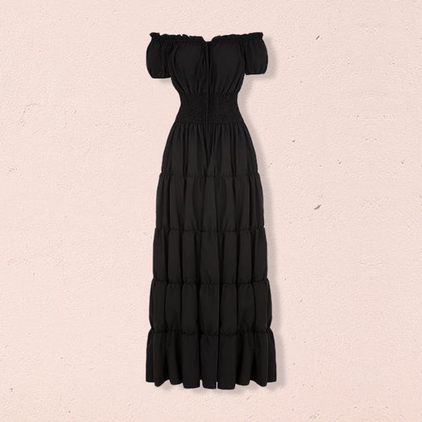 Vestido medieval para mujer estilo vintage con cuello oblicuo para Halloween cosplay traje diario