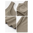 thumbnail image 5 of Women's Plus Size Camisole, Built-In Padded Bra Sleeveless Tank Top Corset Style Layering Body Shapewear Brown XXL, 5 of 7