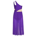 thumbnail image 5 of Kaerm Girl's Ballet Dance Gymnastics Leotard Dress Latin Jazz Performance High-Low Skirt Lyrical Dancewear Purple 10, 5 of 6