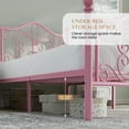 thumbnail image 4 of Sha Cerlin Twin Size Metal Platform Bed Frame with Victorian Vintage Butterfly Headboard&Footboard, Pink, 4 of 7