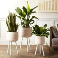 thumbnail image 2 of Bloomingville Set de 3 Paniers Ronds en Bambou avec Pieds en Bois, Marron, 2 of 5
