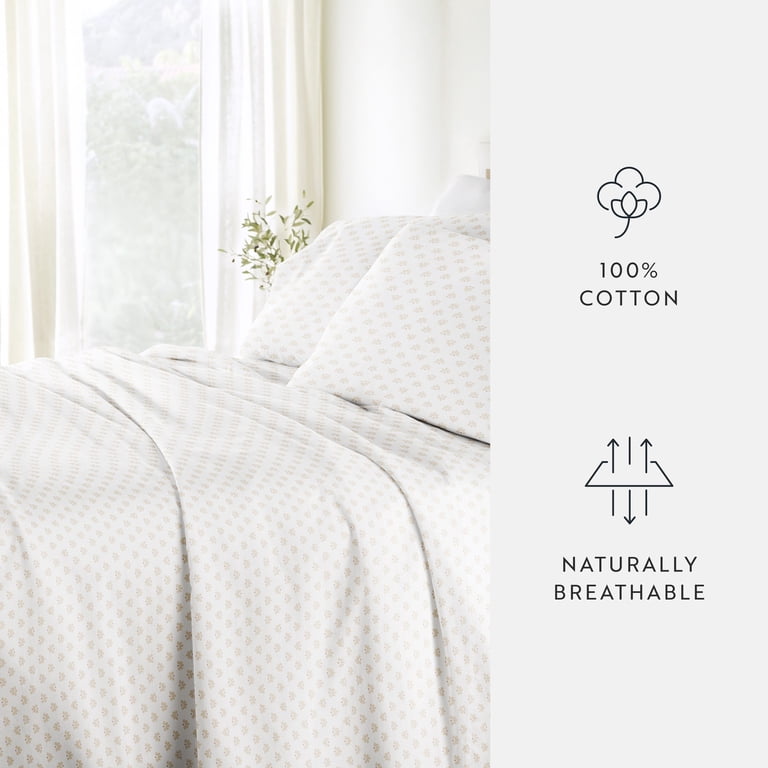 Comfort Canopy 4-Piece Long-Staple Cotton Sheet Set, Moon Daisies photo 5