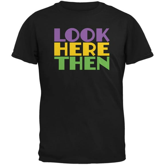 Mardi Gras Flash For Beads Funny Black Adult T-Shirt - Medium