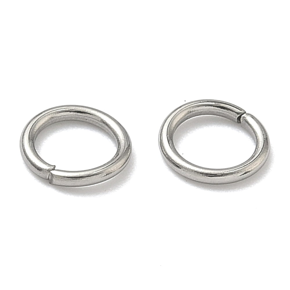 4000 pc Resistant 304 Stainless Steel Open Jump Rings Round Stainless Steel Color 18 Gauge 7x1mm Inner Diameter: 5mm