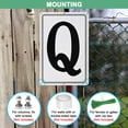 thumbnail image 4 of Uxcell Aluminum Letter Sign Q, 11.8 Inch House Numbers and Metal Letters, Parking Spot Letter Signs, Metal Letter Wall Decor [Black Text On White], 4 of 8