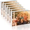 thumbnail image 1 of 6x8 Acrylic Frame 6 Pack, 20mm Thicker Frameless Clear Picture Frame, Double Sided Magnetic Picture Frame, Free Standing Desktop Display 6 6x8, 1 of 5