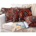 thumbnail image 6 of Set of 4 Throw Pillow Covers Tribal Abstract Red and Black Vintage Carpet Pattern Decorative Pillow Cases Home Decor Standard Square 16x16 Inches Pillowcases, 6 of 6
