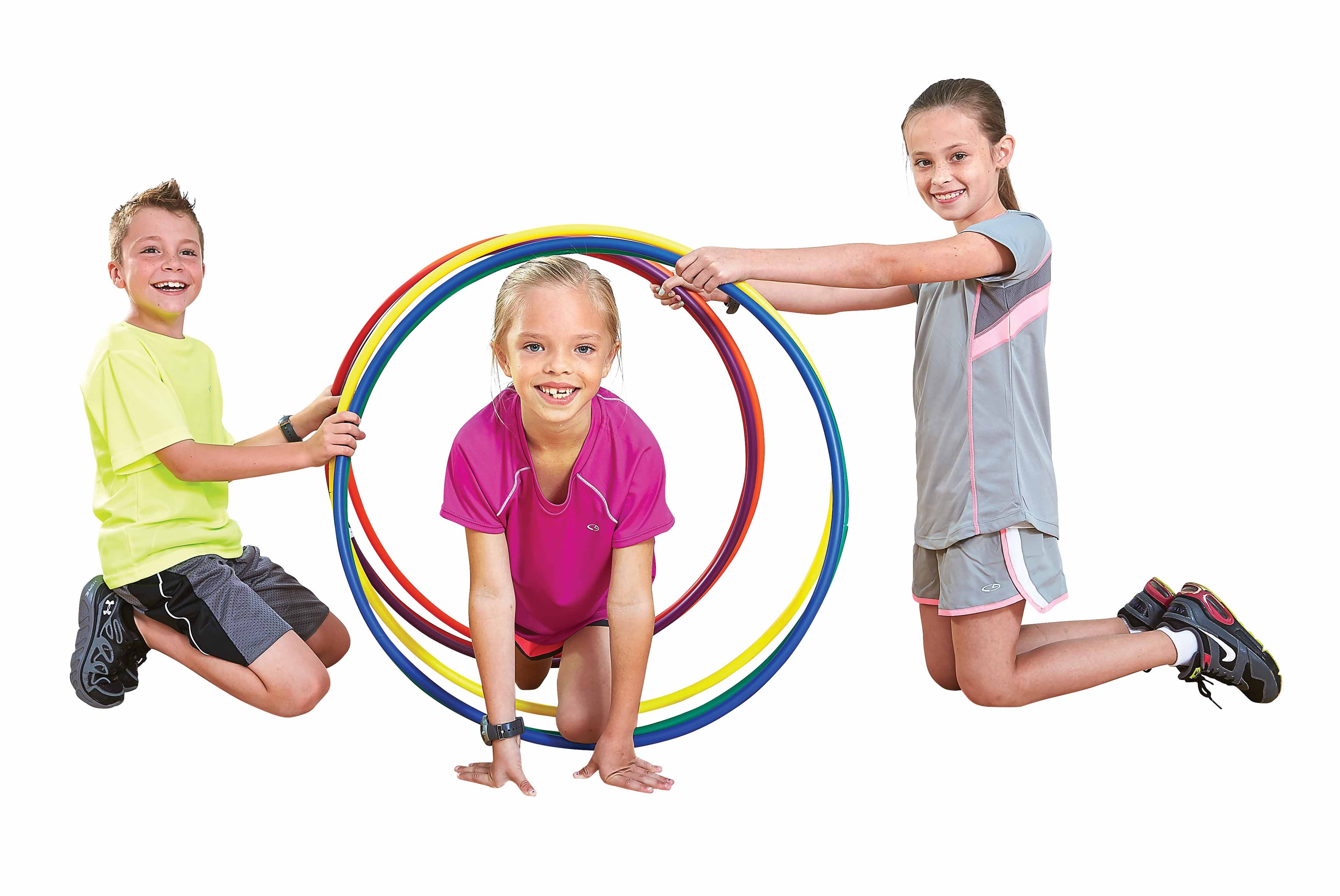 Pull Bouy Inc Premium No-Kink Hoops, 36-Inch (Dozen) - Rainbow Colors For Games & Fitness