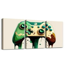 Erosebridal Gamer 3 Piece Canvas Wall Art for Living Room Bedroom 12"x16"x3pcs Gaming Office Wall Decorations Artwork Posters Modern Game Console Controller Bathroom Decor Pure Beige
