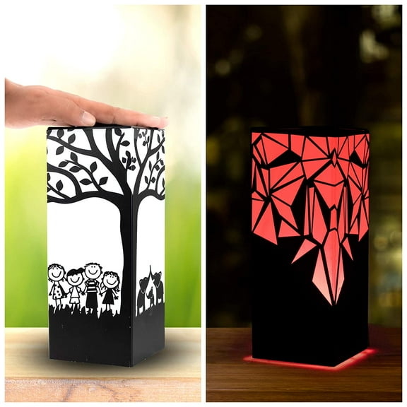 Telepathy Lamps - Long Distance Wifi Touch Lamps by Zoci Voci - Mix Design | Unique Handmade Gifts Waite Color | Matt | Contemporary (Set of 2)