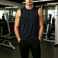 thumbnail image 2 of Men's Summer Quick Dry Tank Top Muscle Singlet Crewneck Loose Fit Breathable Moisture Wicking Cooling Sports Gym Workout Training Casual Tops Sleeveless Shirt Essential | JASKFLY,Black L, 2 of 6