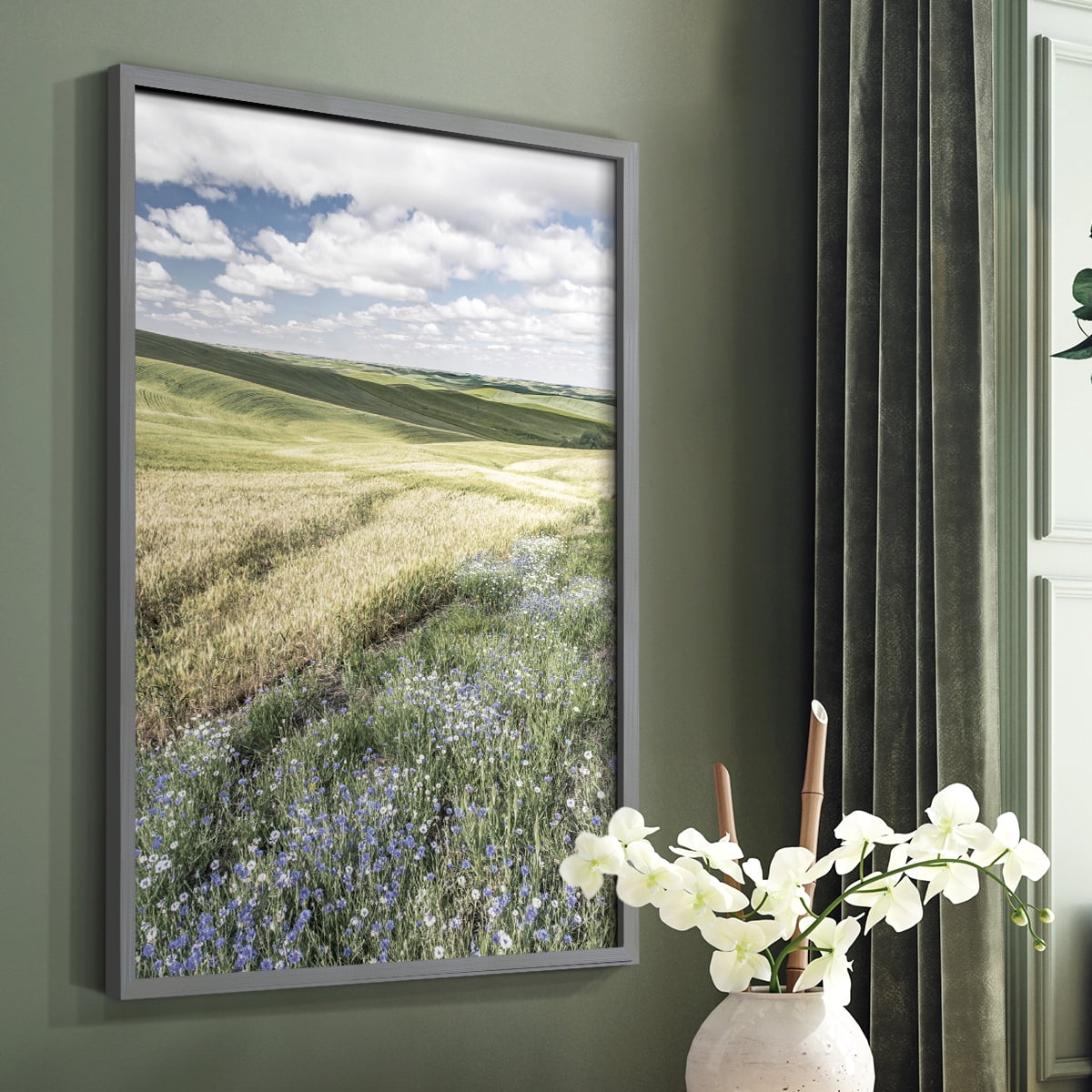 Wildflower Farm Framed Print - Solid Wood in Single Picture Frame Solid Wood 2 Framed Print