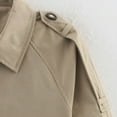 thumbnail image 5 of adviicd Women's Cropped Trench Coat Casual Zip Up Jacket Work Jackets with Pockets Outerwear Fall Outfits Fashion Clothes (Khaki, XL), 5 of 9
