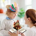 thumbnail image 3 of TIELUTT Thanksgiving 3D Up Cards Fall Turkey Up Greeting Cards with Note Card and Envelope Happy Musical Birthday Cards for Kids First Birthday Design Envelopes Birthday for Birthday Postcards Bulk, 3 of 7
