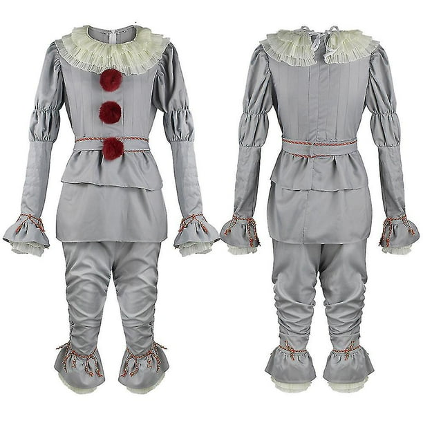 Disfraz de Pennywise para adultos y niños, conjunto de disfraz de payaso para fiesta de Halloween y hombres