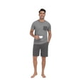 thumbnail image 6 of GIRUNS Men's Pajama Sets 2 piece Sets Crew Neck Shorts Sleeve and Shorts with Pocket Pjs Sleepwear Set Dark Grey XL, 6 of 8
