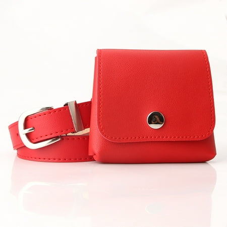 QIUYIDP Women s Belt Waist Bag Fashion Mini Coin Wallet Versatile Dress Trendy Belt Multi-Functional Small Waist Bag