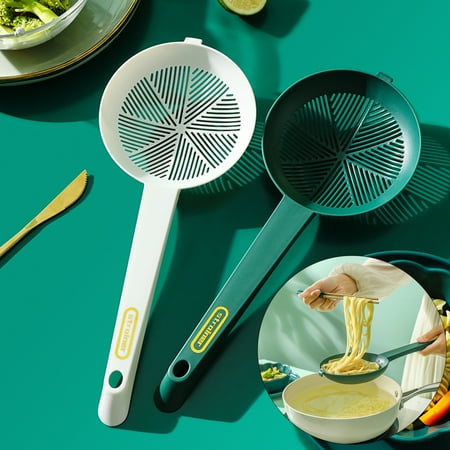 

Limei Colander Spoon with Long Handle Heat Resistant Anti-scalding Filter Plastic Skimmer Spoon for Kitchen
