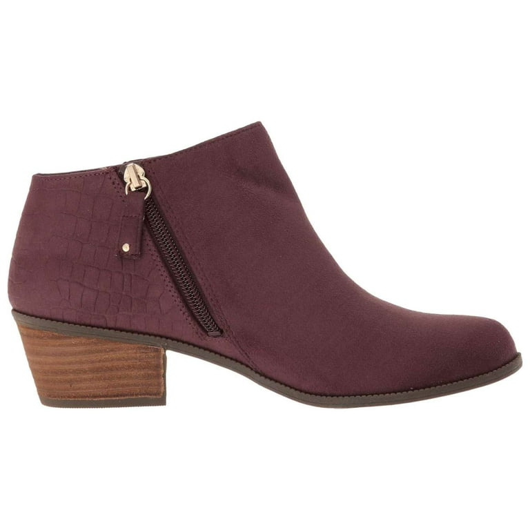 Dr. Scholl s Womens Brendel Almond Toe Ankle Fashion Boots Merlot Size 6.0