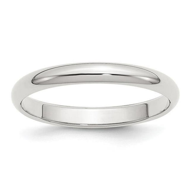 3 mm Sterling Silver Half-Round Band, Polished - Size 9.5
