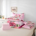thumbnail image 5 of Homewish Girly Pink Monogrammed B Twin Bedding Sets 7-Piece for Women, Valentines Day Bedding Comforter Set, Spring Garden Rose Reversible Sheet Sets, Breathable Home Decor, 5 of 7