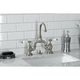 thumbnail image 3 of Kingston Brass KS7998PL English Country Bridge Bathroom Faucet with Matching Pop-up Drain, Brushed Nickel, 3 of 7