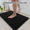 thumbnail image 2 of SIXHOME Waffle Bath Mat for Bathroom Runner Rugs, Soft Absorbent Non Slip Long Bathroom Rug, Quick Dry Machine Washable Bath Mat with Rubber Backing, Boho Tassel, 2'x6' Black, 2 of 7