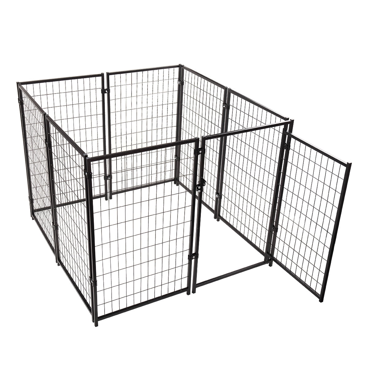 Kepooman 8 Panel Heavy Duty Dog Kennel Fence for Small Large Dog, 61.4" x 57.9" x 45.7", Black Kepooman 8 Panel Heavy Duty Dog Kennel Fence for Small Large Dog, 61.4" x 57.9" x 45.7", Black