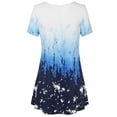 thumbnail image 4 of Camiseta de mujer Blusa informal con estampado degradado Vestido suelto con cuello en V, Azul, 4XL Speravity AP001902-47, 4 of 5