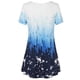 thumbnail image 4 of Camiseta de mujer Blusa informal con estampado degradado Vestido suelto con cuello en V, Azul, S Kearding AP001902-41, 4 of 5