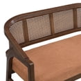 thumbnail image 6 of Christopher Knight Home 46.25" Mid Century Curved Cane Upholstered Loveseat, Walnut+Caramel, 6 of 9