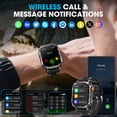 thumbnail image 2 of Haulvean Smart Watch for Men, 2.01-inch Military Smart Watch, fits for Android and Iphone Devices, with 1100mA/IP68 Waterproof/Answer/Make Calls/100+ Sport Modes Fitness Tracker (Black), 2 of 6