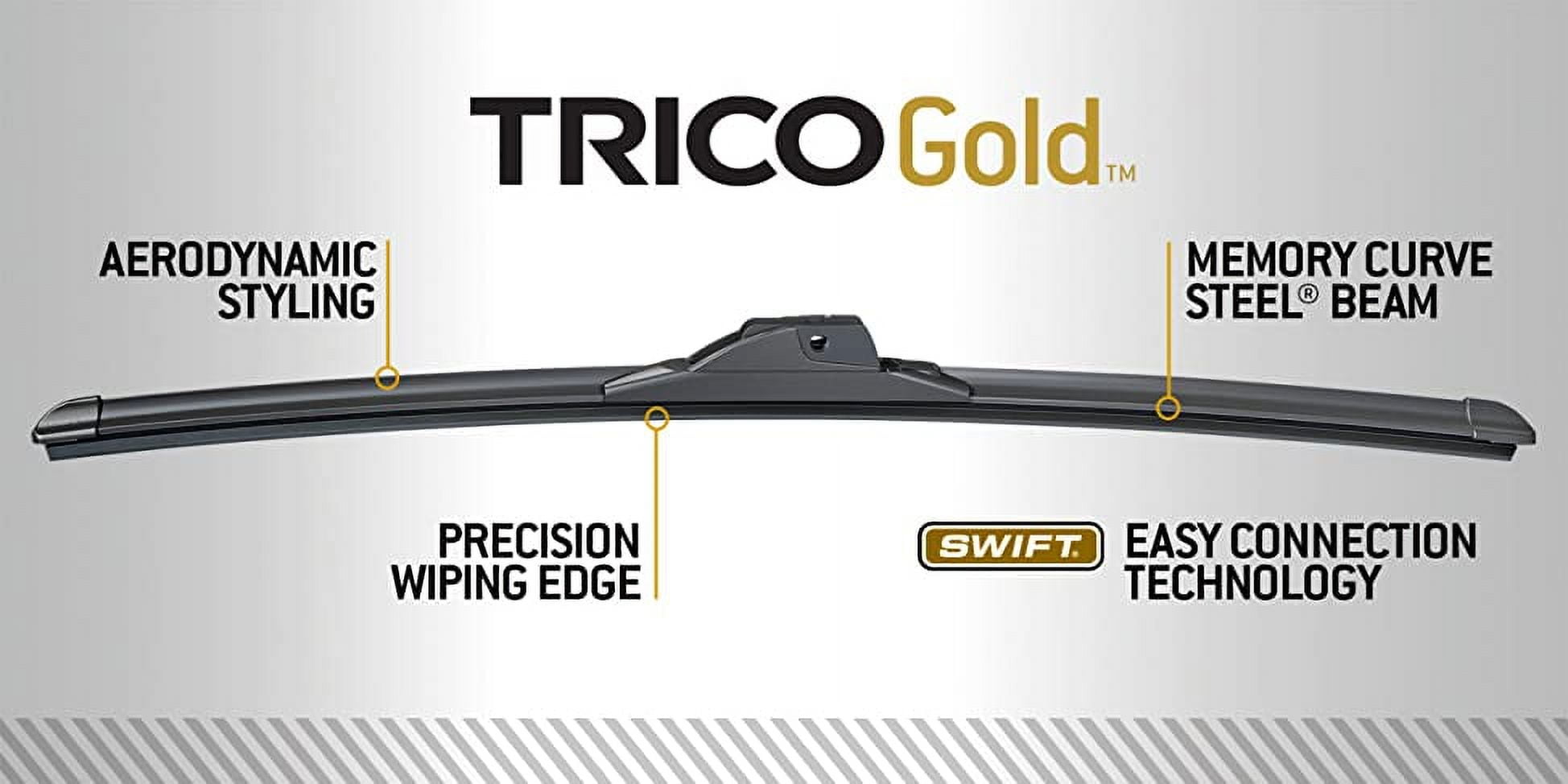 TRICO Gold 2 Pack All Weather Automotive Replacement Wiper Blades 24 and 18 Inch (18-2418)