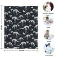 thumbnail image 4 of Black Cartoon Dinosaurs Skeletons Pattern Blanket,Comfortable Soft Flannel Throw Blanket,All Season,Warm Lightweight Blankets for Sofa Bed Couch Living Room Chair,30"x40", 4 of 4