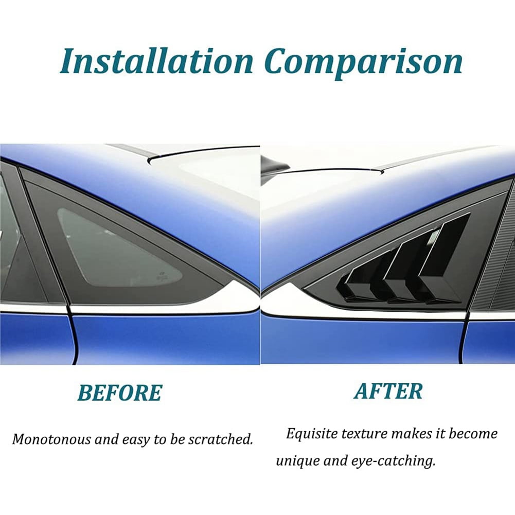 Buy 2PCS for KIA K5 2020 2021 2022 Black Rear Side Window Louvers