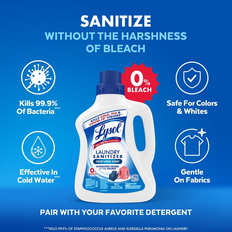 Lysol Laundry Sanitizer Liquid, Crisp Linen Scent, 90 fl oz photo 3