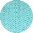 thumbnail image 1 of Ahgly Company Indoor Round Solid Light Blue Modern Area Rugs, 8' Round, 1 of 4