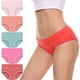 thumbnail image 3 of Noyal 5 Pack Women Stretch Underwear Mid Waisted Briefs Soft Breathable Panties Regular & Plus Size, 3 of 17