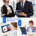 thumbnail image 4 of ELEHOLD Kids Case for iPad 10th Generation 10.9" 2022, Heavy Duty Rugged Cover with Foldable Kickstand  Crossbody Shoulder Strap Pencil Holder Shockproof Case for iPad 10.9" Case,Black+Blue, 4 of 6