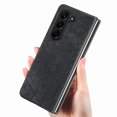thumbnail image 3 of Allytechgroup Stylish Phone Case for Samsung Galaxy Z Fold 5, Retro PU Leather Slim Fit Bumper Shockproof Anti-Scratch Lightweight Back Cover Case for Galaxy Z Fold5, Black, 3 of 8