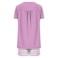 thumbnail image 5 of cfhntfmh Pajama Sets for Women 2 Piece Pjs Sets Comfy Crewneck Buttons Pleated Short Sleeve Tops Casual Print Shorts Sleepwear, 5 of 6