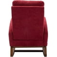 thumbnail image 5 of Rhomtree Rocking Chair Armchair Multifunctional High Back Chair Wood Base and Rocking Legs Office Upholstered Accent Chair for Living Room, Bedroom, Red, 5 of 7
