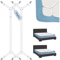 Sopito Sheet Straps, 2pcs Adjustable Bed Sheet Suspenders Max Stretch from 29.5 in to 82.7 in Compatible for Crib to King Size Bed, Non Slip Holder Fasteners Clips, White