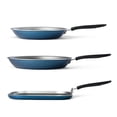 thumbnail image 2 of Tramontina Primaware 3-Piece Nonstick Sauté Pan and Griddle Set, 9.5” and 11” Sauté Pans, and 11” Griddle Blue, 2 of 12